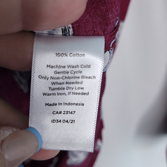 TALBOTS Women's Teacup/Saucer Print Button Down Shirt SMALL - Picture 12 of 13